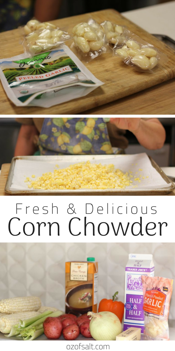 the perfect summer corn chowder! Fresh and delicious chowder recipe for those summer days. Enjoy this easy to follow dinner recipe for a popular summer meal. #ozofsalt #dinnerrecipe #foodideas
