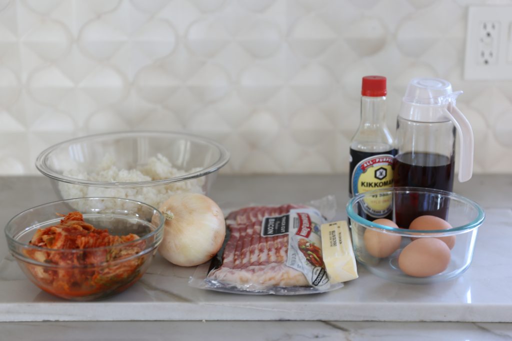 ingredients for kimchi fried rice