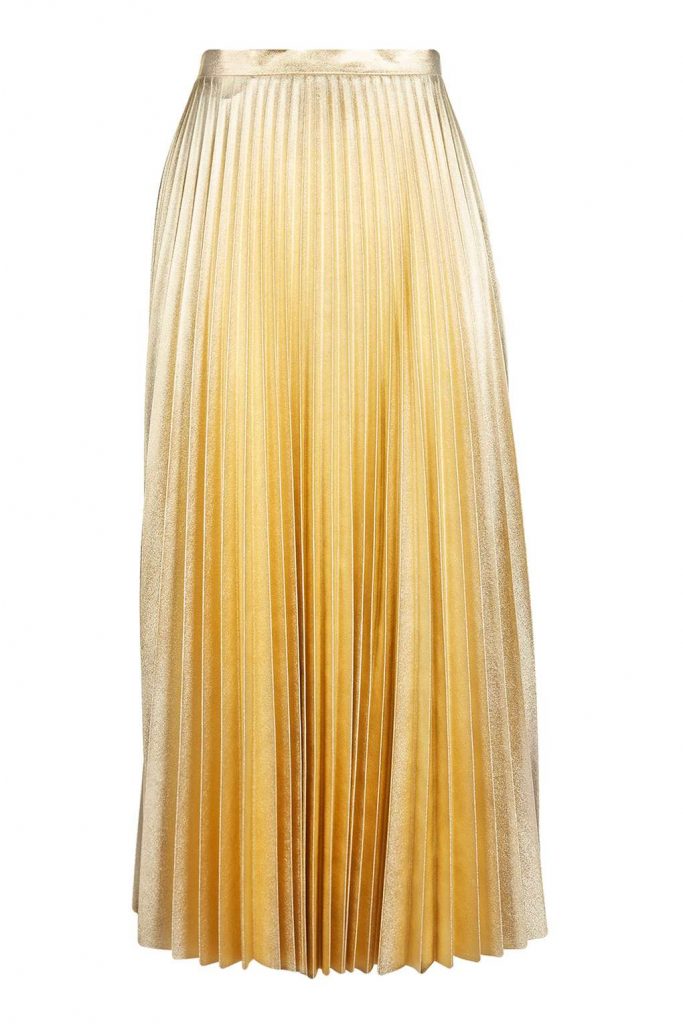 gold-metallic-pleat-skirt