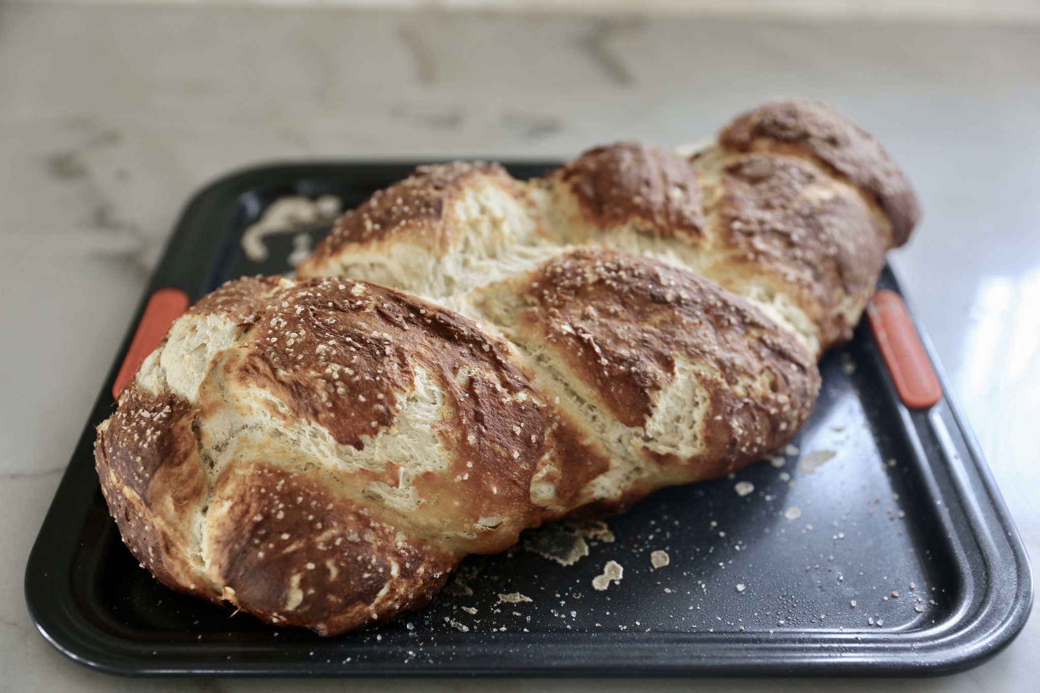 Homemade Pretzel Challah Bread Ounce of Salt