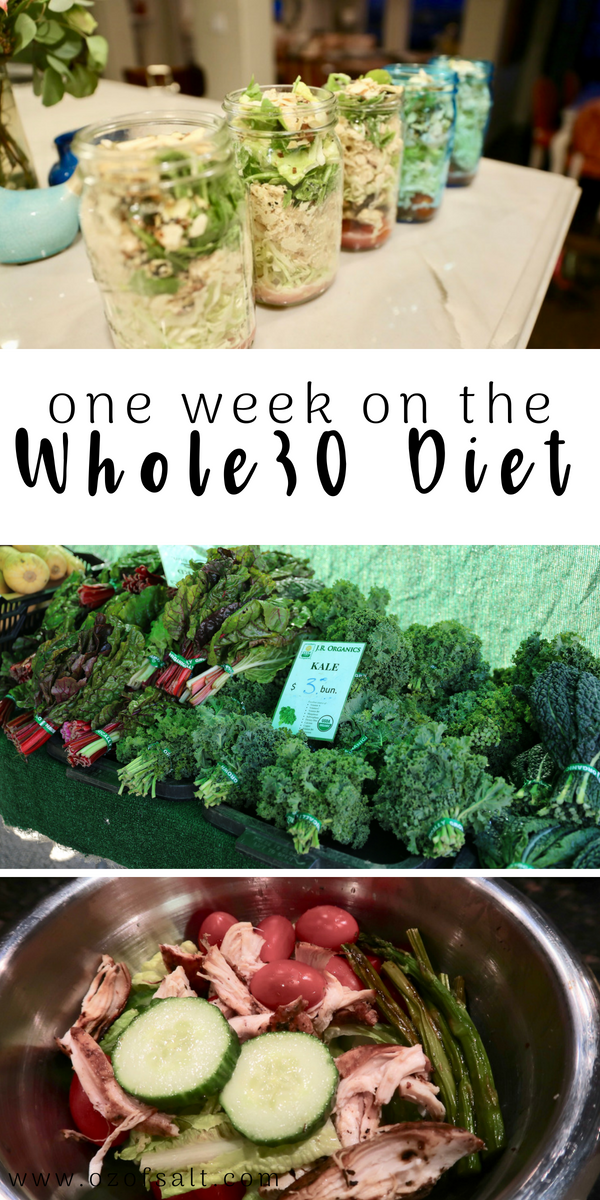 Dieting is not for everyone. After a week on the Whole30 diet, here are some of the pros and cons of starting this new trending diet and what to expect when deciding if the whole30 is right for you. #ozofsalt #dieting #womenshealth