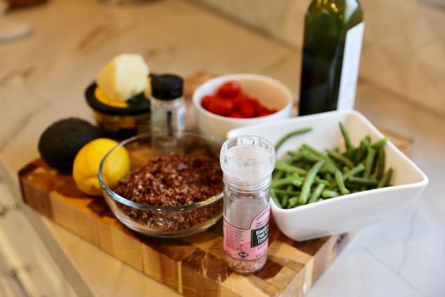 ingredients for easy quinoa salad 