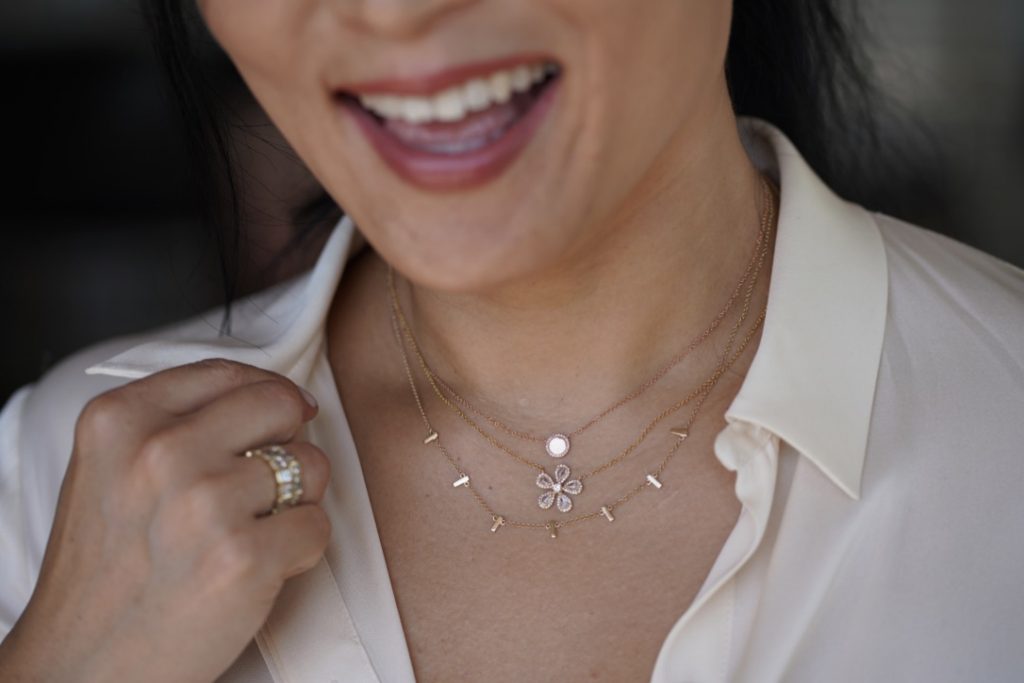 How to clean gold jewelry 3 necklaces on woman How to clean gold jewelry 3 necklaces on woman
