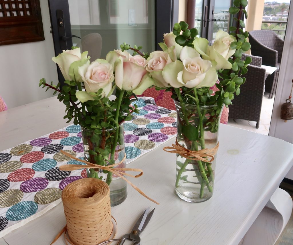 flower arranging party roses