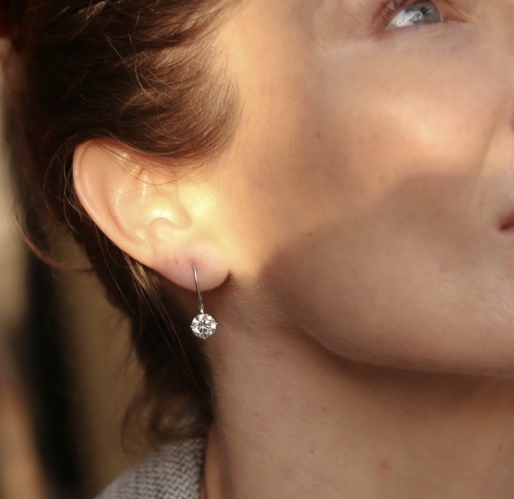 moissanite drop earrings